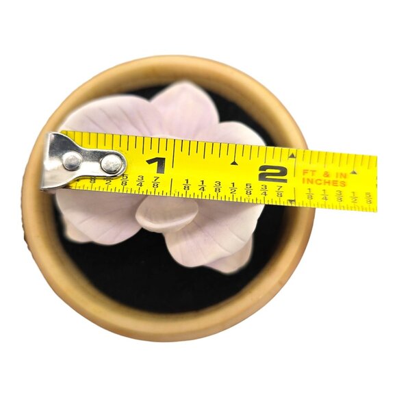 Retired Partylite Wooden Ball Diffuser Holder With Porcelain Orchid Metal Detail - Picture 12 of 13